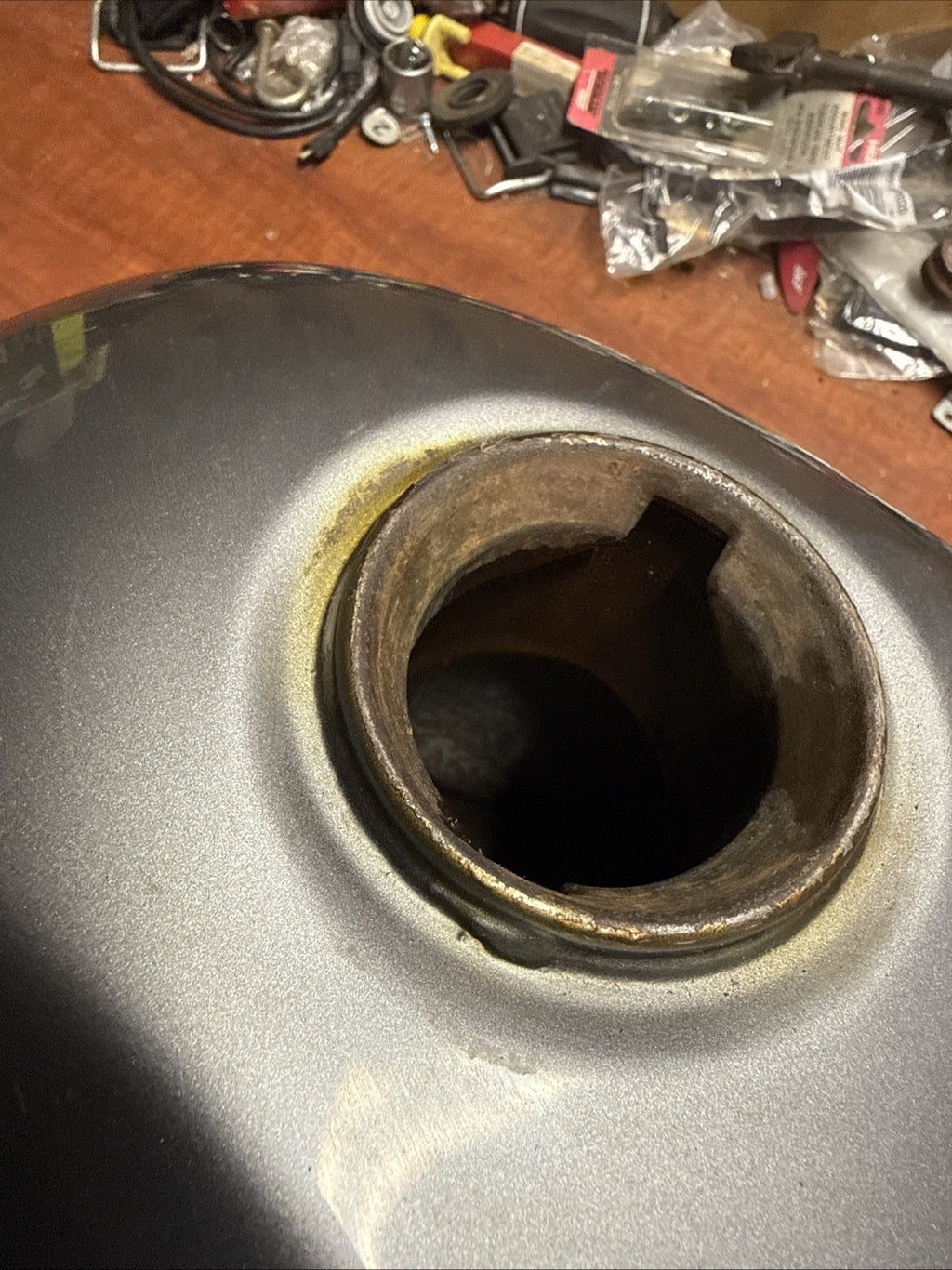 Used OEM 2002 Suzuki Volusia VL800 Gas Fuel Tank Reservoir Hoses INTERNAL RUST