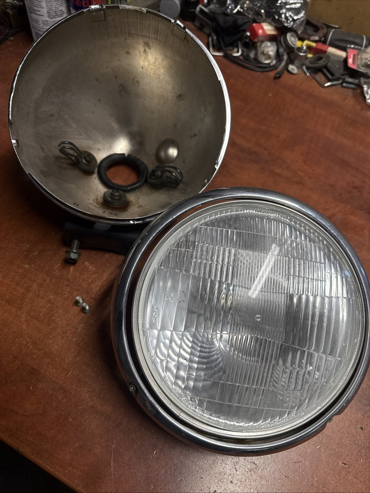 Used OEM 2002 Suzuki Volusia VL800 Front Headlight Lamp Assembly Chrome Bucket