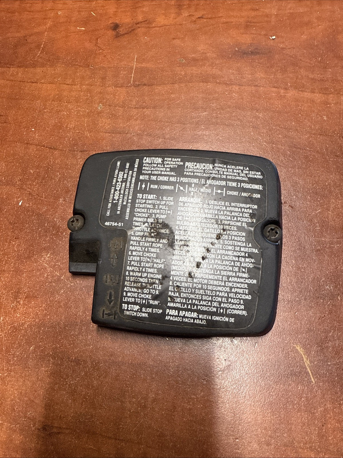 Use OEM Part Filter Cover Assy For 14” McCulloch Chainsaw MAC3200 Gas Chainsaw