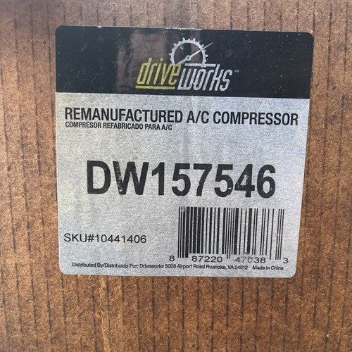 OEM Driveworks Remanufactured GM OE-Vane Compressor W/ Clutch DW157546 Saturn