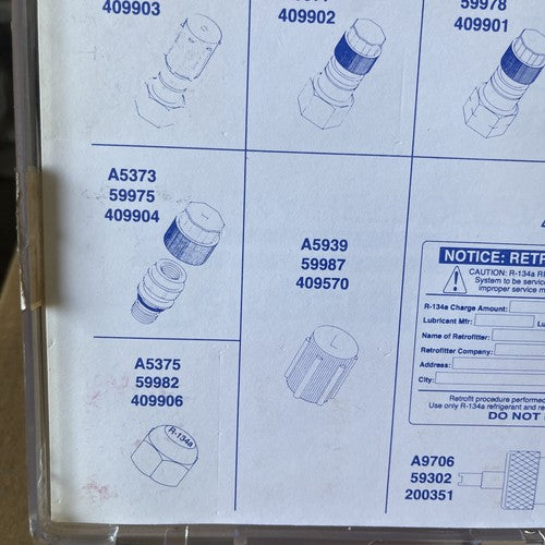 New A/C System Retrofit Kit 4 Seasons 59980 R-134A Retrofit Adapters Assortment